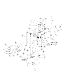 Hydro Tank And Hose Assembly Diagram and Parts List for M60-KH (53AB5BDX150-27-HP)(2003) Cub Cadet Lawn Tractor